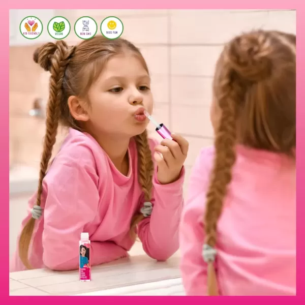 imageTownley Girl Barbie 7 pcs Kids Lip Gloss Set  Vegan Girls Makeup for Ages 3Barbie