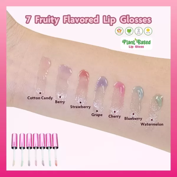 imageTownley Girl Barbie 7 pcs Kids Lip Gloss Set  Vegan Girls Makeup for Ages 3Barbie