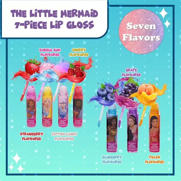 imageTownley Girl Barbie 7 pcs Kids Lip Gloss Set  Vegan Girls Makeup for Ages 3The Little Mermaid