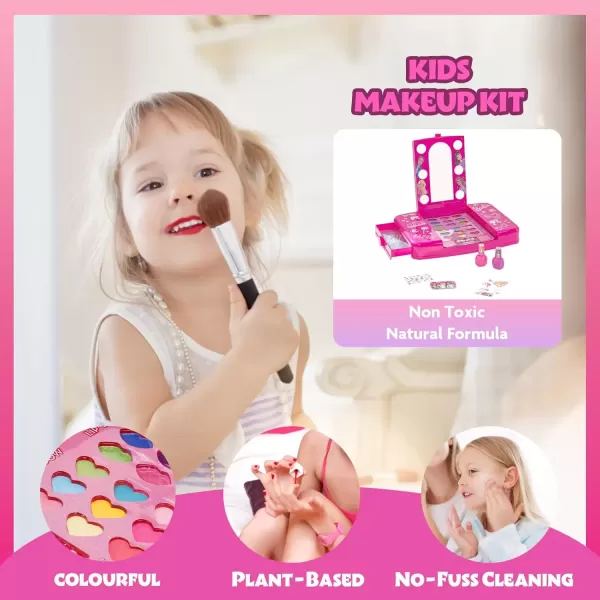 imageTownley Girl Barbie Beauty Vanity Set with LightUp Mirror  Includes Lip Gloss Eye Shadow Brushes Nail Polish Accessories and More Ages 3  Perfect for Parties Sleepovers and Makeovers