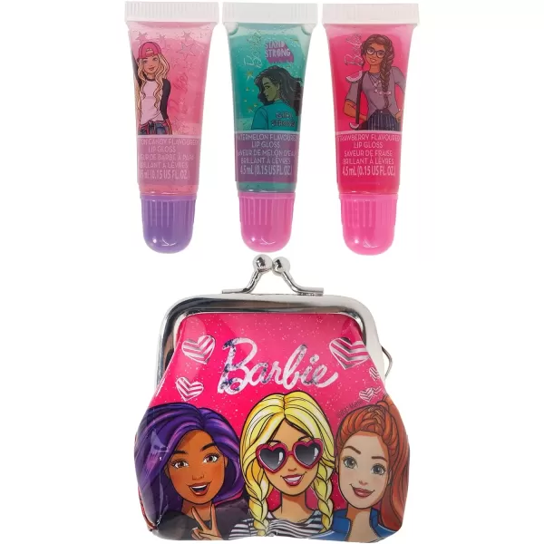 imageTownley Girl Barbie Coin Purse and PlantBased Lip Gloss Set Cute Pouch Wallet Small Money Bag Toy Ages 3 and Up015 Fl Oz Pack of 1