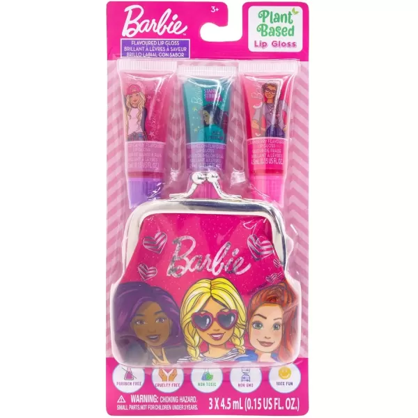 imageTownley Girl Barbie Coin Purse and PlantBased Lip Gloss Set Cute Pouch Wallet Small Money Bag Toy Ages 3 and Up015 Fl Oz Pack of 1