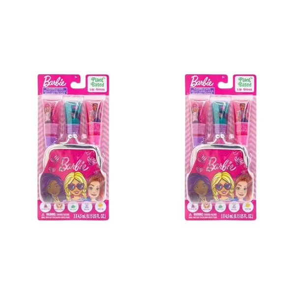 imageTownley Girl Barbie Coin Purse and PlantBased Lip Gloss Set Cute Pouch Wallet Small Money Bag Toy Ages 3 and UpPack of 2