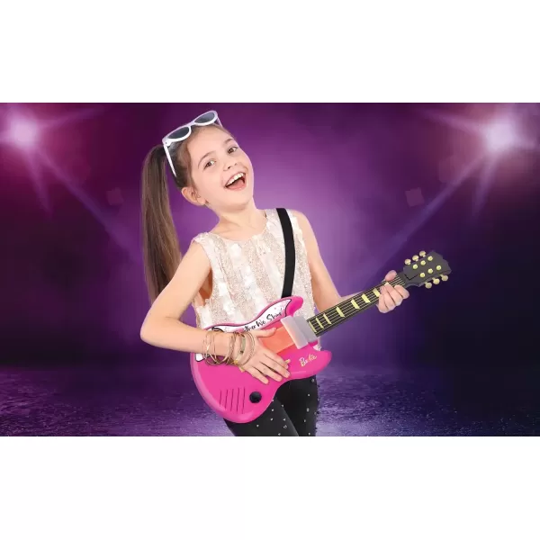 imageeKids Barbie Kids Guitar with Builtin Music and Whammy Bar Musical Toy Guitar for Fans of Barbie Toys for Girls