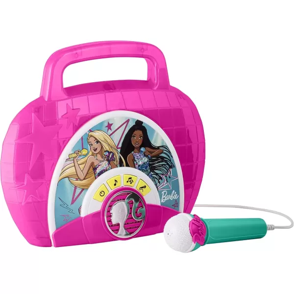 imageeKids Barbie Sing Along Boom Box Speaker with Microphone for Fans of Barbie Toys Kids Karaoke Machine with Built in Music and Flashing Lights