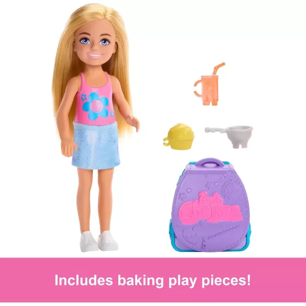 imageBarbie Family ampamp Friends Cupcake Baking Backpack Blonde Chelsea Doll Wearable Backpack with Baking Play Pieces