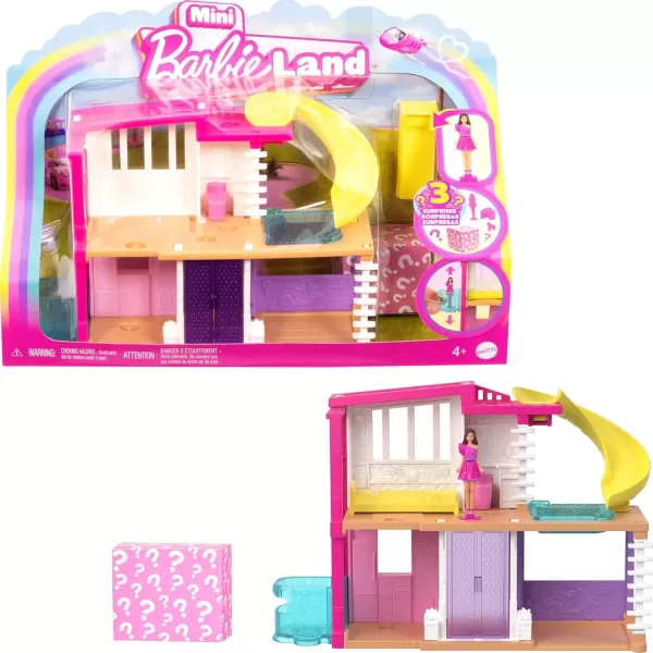 imageBarbie Mini BarbieLand Doll House Sets Mini Dreamhouse with Surprise 15inch Doll Furniture ampamp Accessories Plus Elevator ampamp Pool