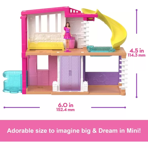 imageBarbie Mini BarbieLand Doll House Sets Mini Dreamhouse with Surprise 15inch Doll Furniture ampamp Accessories Plus Elevator ampamp Pool