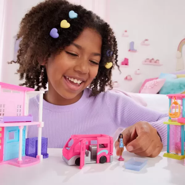 imageBarbie Mini BarbieLand Doll ampamp Toy Vehicle Set 15inch Doll ampamp DreamCamper with Working Doors ampamp ColorChange Pool
