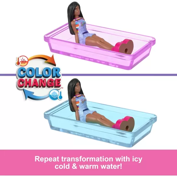 imageBarbie Mini BarbieLand Doll ampamp Toy Vehicle Set 15inch Doll ampamp DreamCamper with Working Doors ampamp ColorChange Pool