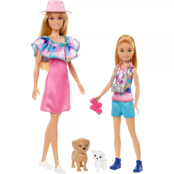 imageBarbie ampamp Stacie Doll Set with 2 Pet Dogs ampamp Accessories Dolls with Blonde Hair ampamp Blue Eyes Summer Clothes