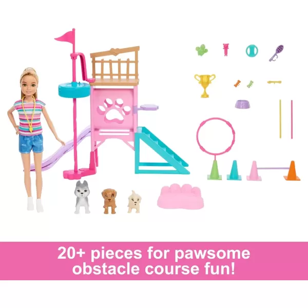 imageBarbie and Stacie to The Rescue Doll ampamp Playset Puppy Obstacle Course with Doll 3 Dog Figures ampamp 18 Accessories