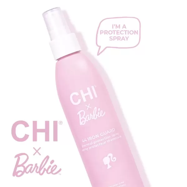 imageCHI x Barbie 44 Iron Guard Thermal Protection Spray Nourishing Formula Helps Resist Heat Damage To Hair ampamp Tame Frizz Barbie Inspired Design 8 OzThermal Protection Spray