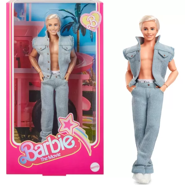 imageBarbie The Movie Collectible Ken Doll Wearing AllDenim Matching Set with Original Ken Signature UnderwearMulticolor