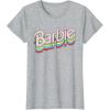 imageBarbie  Stacked Logo TShirtHeather Grey