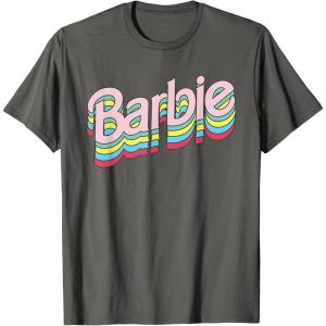 imageBarbie  Stacked Logo TShirtAsphalt Grey