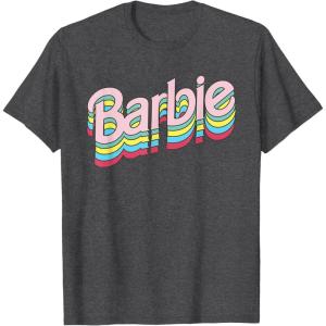 imageBarbie  Stacked Logo TShirtDark Heather Grey