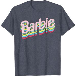 imageBarbie  Stacked Logo TShirtHeather Blue