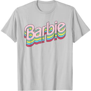 imageBarbie  Stacked Logo TShirtSilver Grey