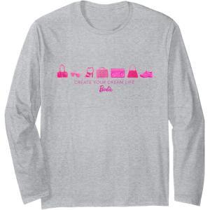 imageBarbie  Create Your Dream Life Long Sleeve TShirtHeather Grey