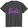 imageBarbie  Classic Script Purple Logo TShirtDark Heather Grey