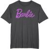 imageBarbie  Classic Script Purple Logo TShirtDark Heather Grey