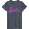 imageBarbie  Classic Script Purple Logo TShirtHeather Blue