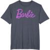 imageBarbie  Classic Script Purple Logo TShirtHeather Blue