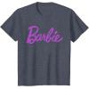 imageBarbie  Classic Script Purple Logo TShirtHeather Blue