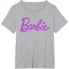 imageBarbie  Classic Script Purple Logo TShirtHeather Grey