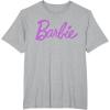 imageBarbie  Classic Script Purple Logo TShirtHeather Grey