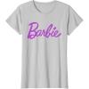 imageBarbie  Classic Script Purple Logo TShirtSilver Grey