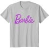 imageBarbie  Classic Script Purple Logo TShirtSilver Grey