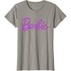 imageBarbie  Classic Script Purple Logo TShirtSlate Grey