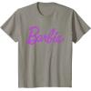 imageBarbie  Classic Script Purple Logo TShirtSlate Grey