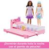 imageBarbie My First Barbie Doll House Furniture Bedtime Playset with Trundle Bed Plush Puppy ampamp Accessories Toys for Little Kids 135inch Scale