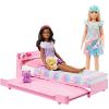 imageBarbie My First Barbie Doll House Furniture Bedtime Playset with Trundle Bed Plush Puppy ampamp Accessories Toys for Little Kids 135inch Scale