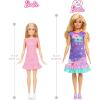 imageBarbie My First Preschool Doll Malibu with 135inch Soft Posable Body Deluxe Party ampamp Bedtime Clothes ampamp Accessories Blonde HairPurple Dress