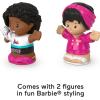 imageFisherPrice Little People Toddler Toys Barbie Sleepover Figure Set with 2 Characters for Preschool Pretend Play Kids Ages 18 Months