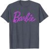 imageBarbie  Classic Script Purple Logo TShirtHeather Blue