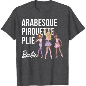 imageBarbie  Barbie Ballet Arabesque Pirouette Pli TShirtDark Heather Grey