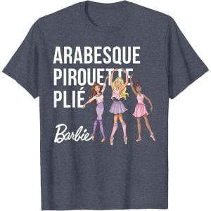 imageBarbie  Barbie Ballet Arabesque Pirouette Pli TShirtHeather Blue