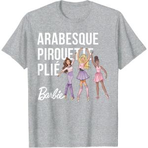 imageBarbie  Barbie Ballet Arabesque Pirouette Pli TShirtHeather Grey