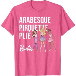 imageBarbie  Barbie Ballet Arabesque Pirouette Pli TShirtPink Heather