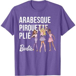 imageBarbie  Barbie Ballet Arabesque Pirouette Pli TShirtPurple Heather