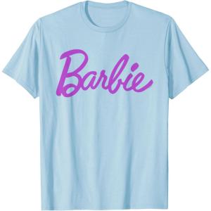 imageBarbie  Classic Script Purple Logo TShirtBaby Blue