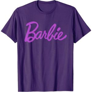 imageBarbie  Classic Script Purple Logo TShirtPurple