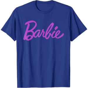 imageBarbie  Classic Script Purple Logo TShirtRoyal Blue