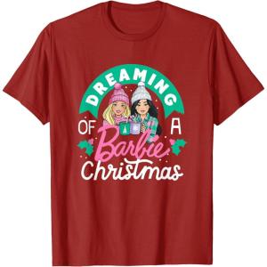 imageBarbie  Dreaming of a Barbie Christmas TShirtCranberry Red