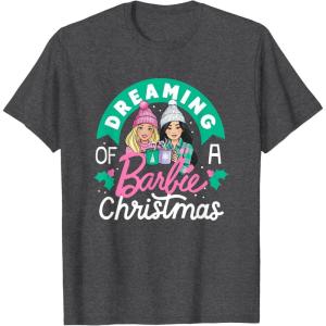 imageBarbie  Dreaming of a Barbie Christmas TShirtDark Heather Grey